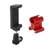 Drfeify Transmitter Phone Mount Compatible for TX TQi, Adjustable Stable Metal Phone Holder Base Bracket Stand for Phones Over 5.5 Inch (Red) view 1