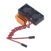 Drfeify Motor Cooling Fan Heatsink with Dual 5V Cooling Fan for Slash 4x4, Rustler 4x4, Hoss Velineon 3S, 1/10 RC Car (Gold view 3