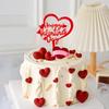 12Style Happy Valentine's Day Cake Topper Acrylic Valentines Cake Topper Red Sweet Love Heart Shaped Cupcake Topper Cake Picks for Valentine's Day Anniversary Wedding Birthday Party Cake Decorations view 2