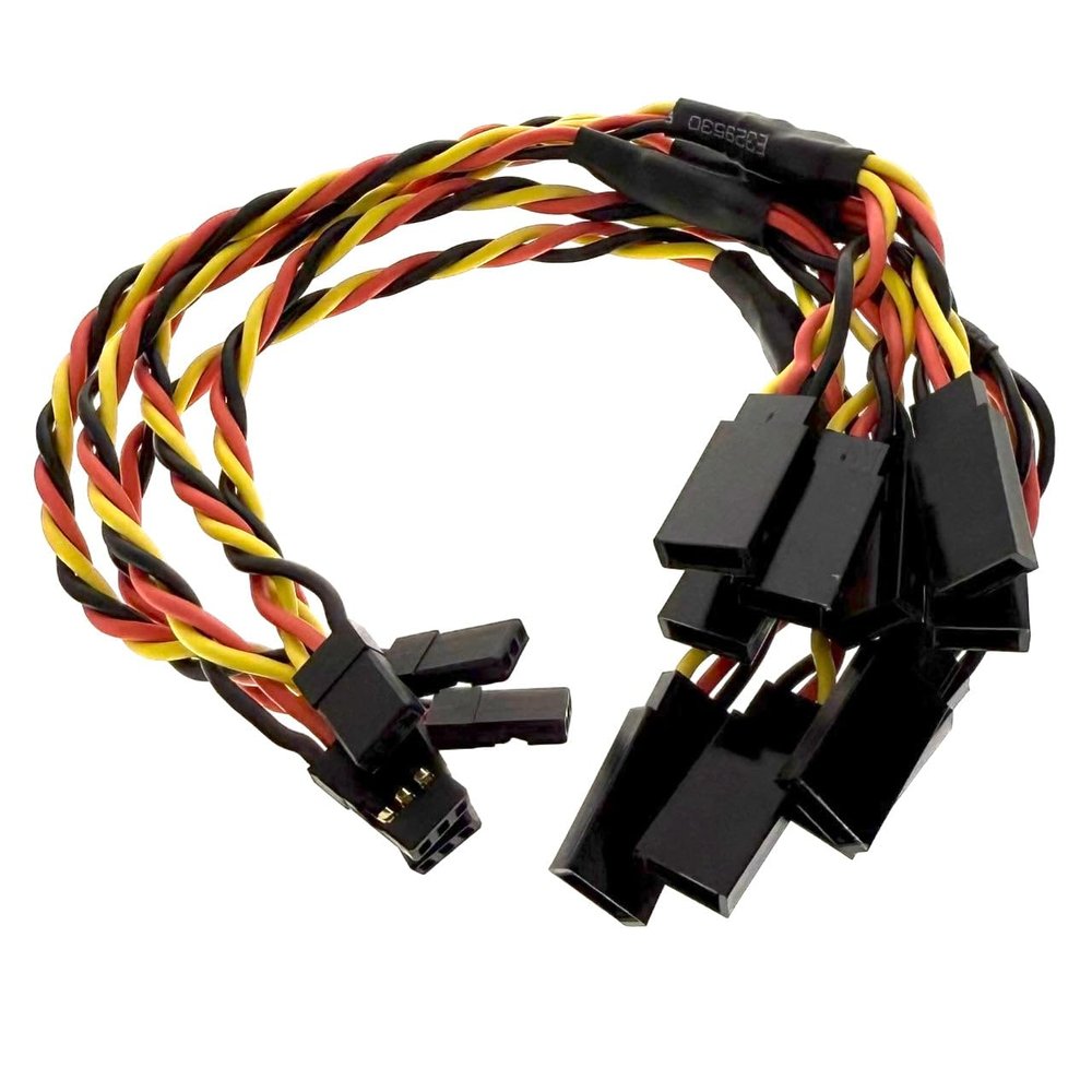 BackBayRC - 20CM 20awg Y Servo Splitter/Extension Wire - 100 Strands for RC Vehicles, Drones, E-Bikes - 5 Wires per Pack