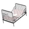 1:12 Mini Children Metal Bed Miniature Dollhouse Bedroom Accessories Doll House European Style Black Bedroom Furniture (Type A) view 2
