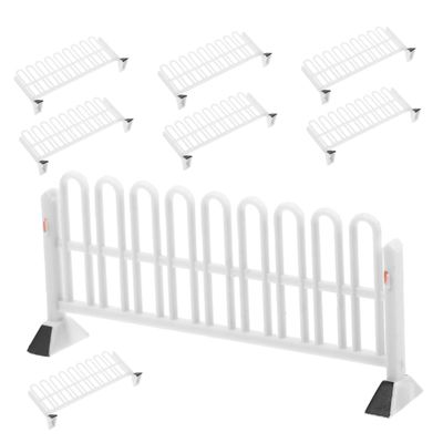 Gogogmee 8pcs Miniature Traffic Roadblock Toy Simulation Fence Model Road Mini Fence Block Model Resin Material Bright Colors for Dollhouse Decor
