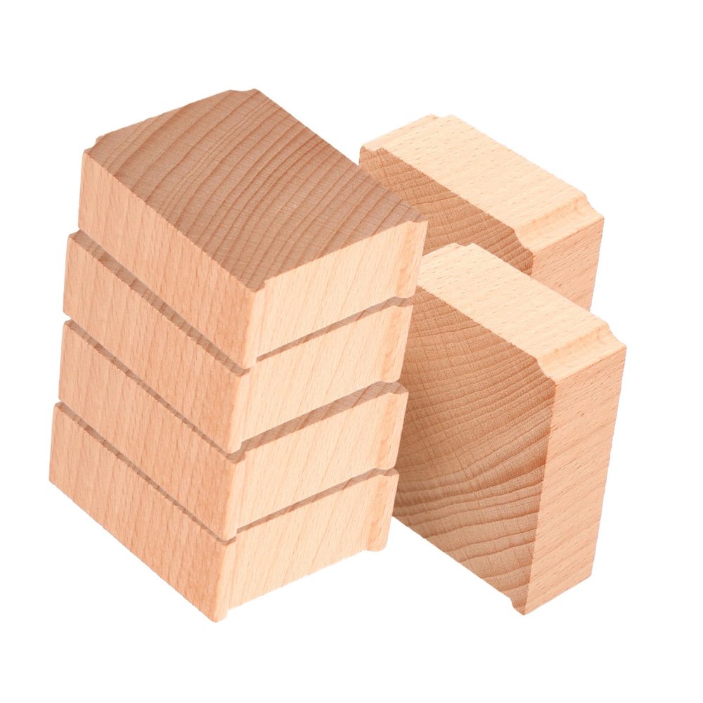 KICHOUSE 6pcs Wooden Train Track Bridge Supports for Train Toy Track Bridge Risers Boys and Girls Accessories