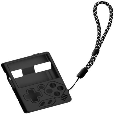 Geiomoo Silicone Case for Miyoo Mini V4 Handheld Game Console, Soft Anti-Scratch Shockproof Protective Cover with Lanyard (Black)
