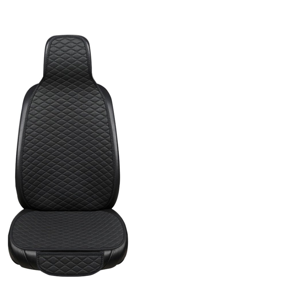 beisup Car Seat Covers Linen Car Seat Cushion Non-Slip Bottom and Fixed Design Universal Front Seat Covers BreathableSeat Protector Fit for 90% Vehicles,Black