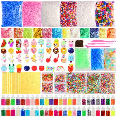 CityActs Slime Accessories Kit for Kids Slime Mix-Ins Craft Supplies (Charms, Glitter, Foam Balls, Sequins) DIY Craft Supplies, No Glue Included