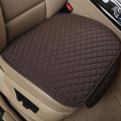 beisup Car Seat Covers Linen Car Seat Cushion Non-Slip Bottom and Fixed Design Universal Front Seat Covers BreathableSeat Protector Fit for 90% Vehicles,Brown