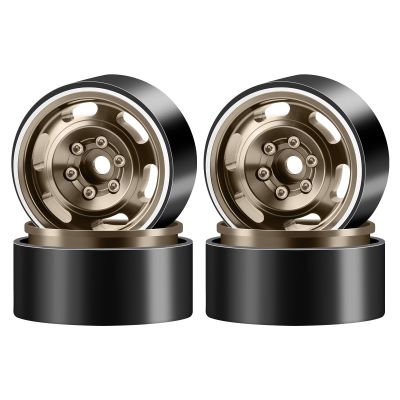 DashRC 1.9 Beadlock Wheel Rim, 177g Heavy Aluminum Alloy Beadlock Wheels for 1/10 RC Crawler SCX10 TRX4 TRX6 VS4-10 GEN7 GEN8 Upgrades, 4PC (Desert Titanium)