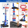 2-in-1 Toddler Basketball Hoop with Ring Toss Game, Adjustable 2.55.5 Ft Indoor & Outdoor Kids Basketball Set with Mini Balls, Rings, Pump & Stable Base | Sports Toy for Boys & Girls Ages 13+ view 3