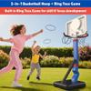 2-in-1 Toddler Basketball Hoop with Ring Toss Game, Adjustable 2.55.5 Ft Indoor & Outdoor Kids Basketball Set with Mini Balls, Rings, Pump & Stable Base | Sports Toy for Boys & Girls Ages 13+ view 4