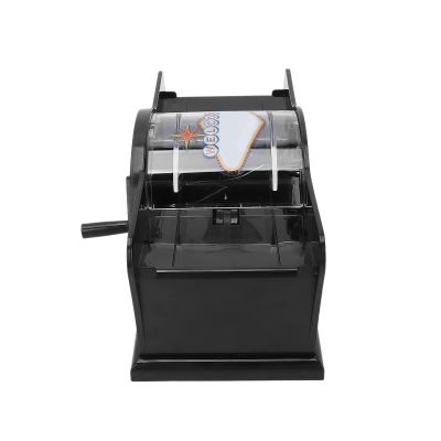 Obetuens 1, 2 Deck Black Casino Hand Crank Card shuffler Tool, for Casino Games, Low Noise Card Mixer for UNO, Blackjack, and More (Black)