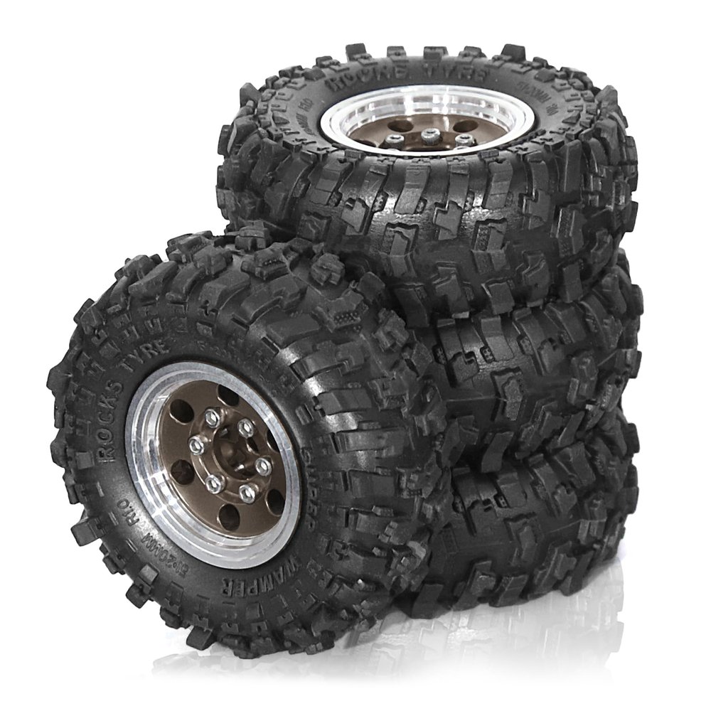 51mm 4 Pcs 1.0 1/24 RC Crawler Tires aluminum wheels binding device:7mm 1/18 1/24 Crawler Z-T0201 90081 Z-T0161 Axial SCX24 TRX-4M%t005 (copper)