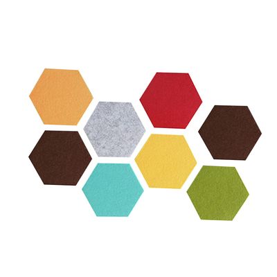 FOYTOKI 8pcs Self-Adhesive Hexagon Wall Decals Felt Sticker Bulletin Board Decor Odorless Material Classroom Wall Sticker Random Color