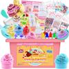 Funewest Slime Kit for Girls Ages 8-12 Mini Fluffy Butter Slime Making Kit Ice Cream Slime for Kids DIY Craft Kits with 30+ Piece Birthday Gifts view 1