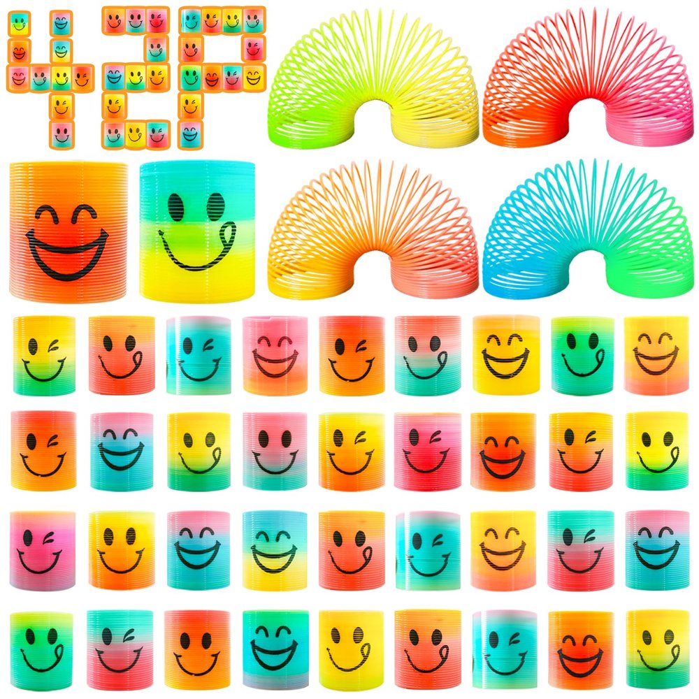 42 Pack Mini Spring Party Favors Toys Magic Fidget Stress Coil for Favor Carnival Prize Birthday Goodie Bag Stuffers for Kids Boys Girls