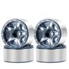 RCHUBAM 1.3 Beadlock Wheels with 5-Spoke Aluminium 1.3in RC Wheel Rims 72g Compatible with TRX4-M SCX24 Upgrade 1/24 1/18 RC Crawler Car Upgrade Parts #A (Titanium Grey) view 1