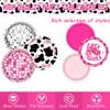 131 PCS Cowgirl Birthday Party Decorations Disco Cowgirl Party Decorations - Includes Plates, Napkins, Cups, Banner, Hanging Swirl, Tablecloth, Balloon for Western Cowgirl Party Decorations, Serve 24 view 3