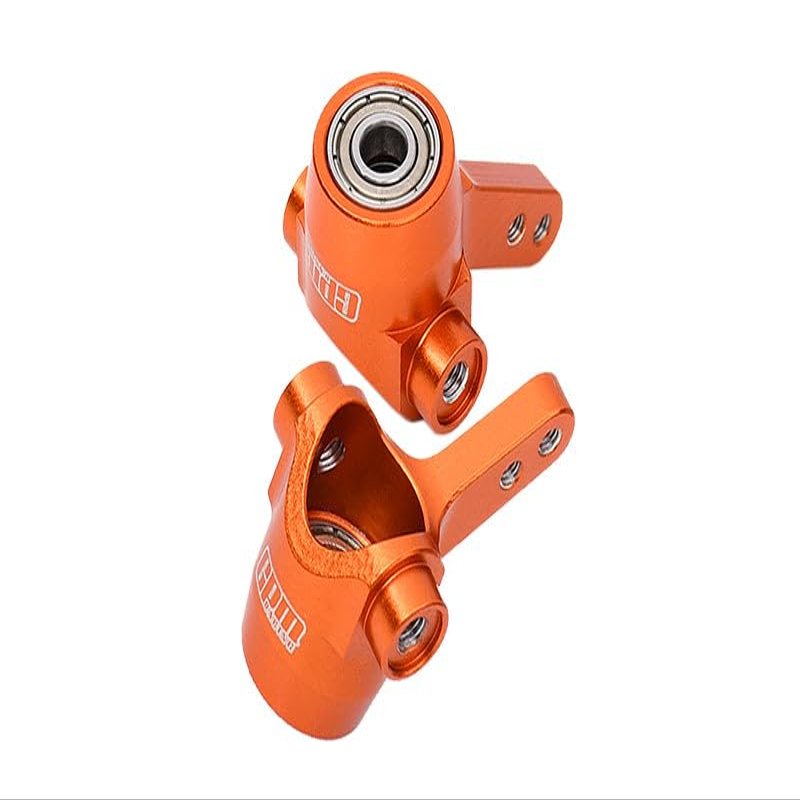 Aluminum 7075 Alloy Front Axle Knuckle (Larger Inner Bearings) for Tamiya 58737 Hotshot II 2024 Off-Road 4WD RC Car Upgrade Parts - Orange