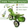 Dinosaur Kids Tricycle for 2-6 Year Olds, Kids Trike Big Wheel with Rubber Wheels, Storage Basket, Music Lights, Indoor Outdoor Preschool Kids Bike, Birthday Gift for Girls & Boys view 3