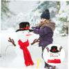 BCOATH Build Your Snowman Kit 16pcs Christmas Snowman Dressing Set Scarf Eyes Mouth Button Hat for Boys and Girls view 4