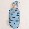 Muishi Helicopter Silhouettes Newborn Swaddle Blankets Hat Sets Soft Baby Receiving Blanket Swaddle Sack for Baby Shower Infant Boy Girl Gift view 3