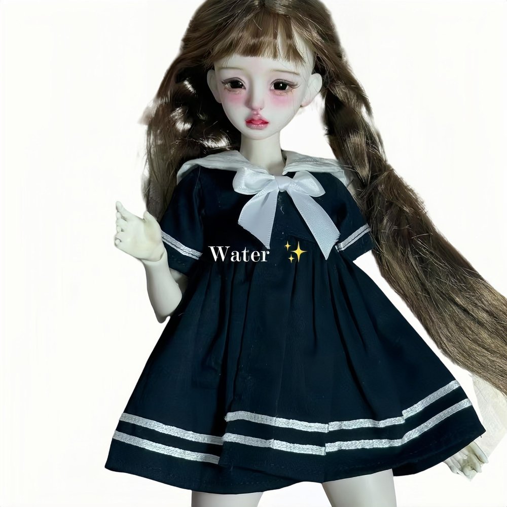 BJD Doll Clothes Handmade Fashionable Clothes Suitable for 1/4 1/6 BJD Doll SD Doll (Black, 1/6)