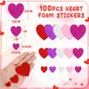 100 PCS Valentines Stickers, Self-Adhesive Foam Heart Stickers, 3 Sizes Glitter Valentine's Decor, Purple Rose Red Heart Valentines Crafts, DIY Supplies for Frames Presents Cards Heart Themed Craft view 2