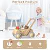 Wooden Baby Walker, Push and Pull Learning Walking Toys for Babies Infants to Toddler, Walker with Wheels for Boys Girls, Gift for Birthday Christmas, Natural view 3
