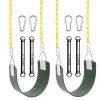 2 Pack Swing Set Seat with Metal Triangle Ring & 66Inch Anti-Rust Chains, Swing Replacement with Snap Hooks & Hanging Straps, Support 300lb for Outdoors Backyard Playground (Green X2) view 1