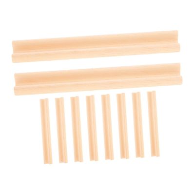 BCOATH 10pcs Wooden Domino Holders Domino Racks Letter Holder Displaying Stand