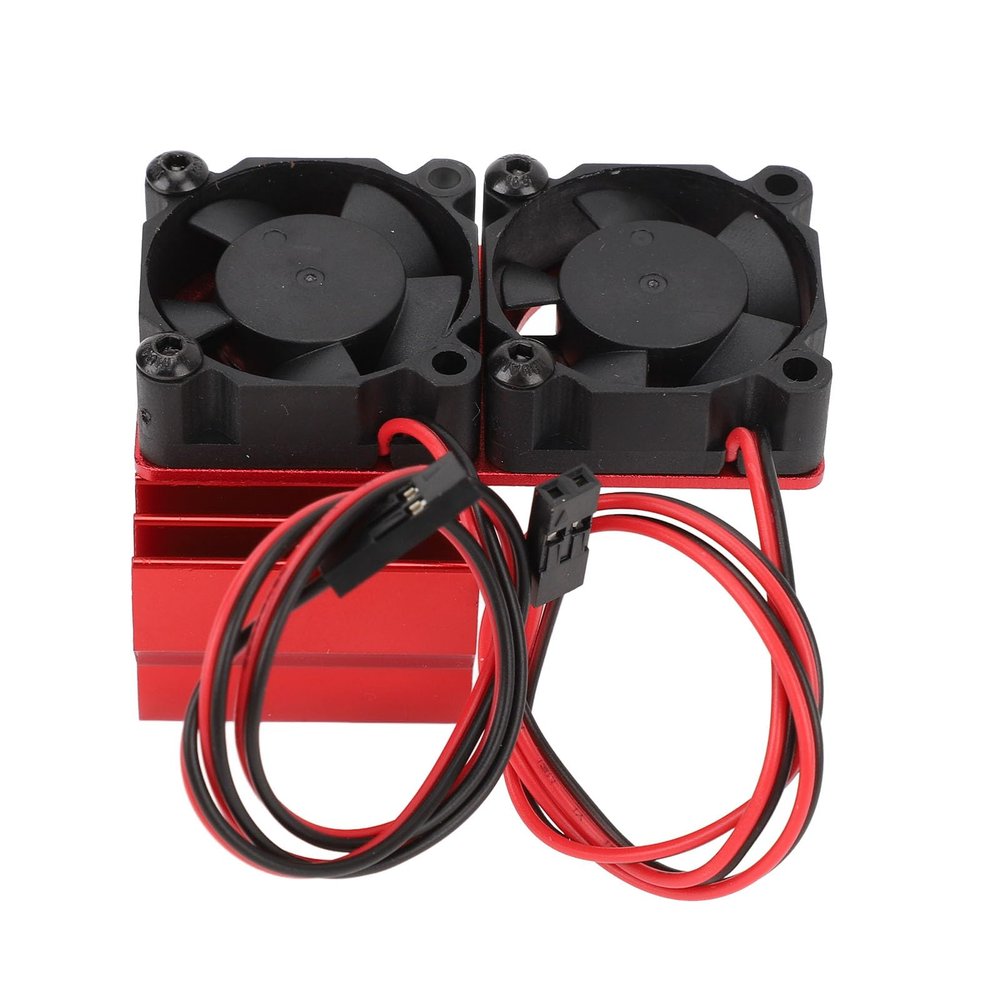 ESC Cooling Fan and Motor Cooling Fan Dual Fan Set for Slash 4x4 1/10 for Rustler 4x4 Stampede 4X4 for Hoss 4x4 for Velineon 3s (Red)
