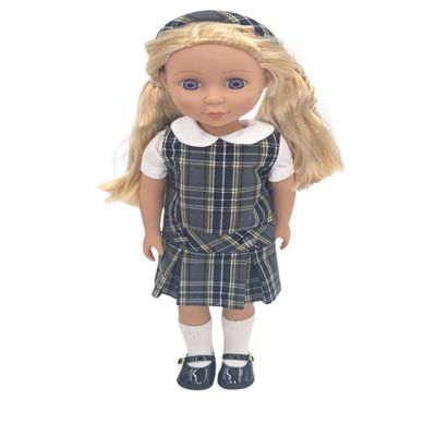 14.5 inch Doll Outfit-School Plaid Jumper include Blouse and Matching Headband/Add on Option: Sock and Shoe (Doll is not included) (Jumper,White Sock,Shiny Shoe, Plaid 42)