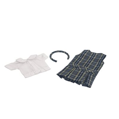 14.5 inch Doll Outfit-School Plaid Jumper include Blouse and Matching Headband/Add on Option: Sock and Shoe (Doll is not included) (Jumper Only, Plaid 42)