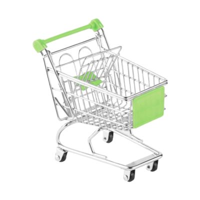 Fxzqgnh Kids Shopping Cart Push Cart Children Toy Decorative Ornament Gift Stationery Funny Desk Organizer Mini, Green