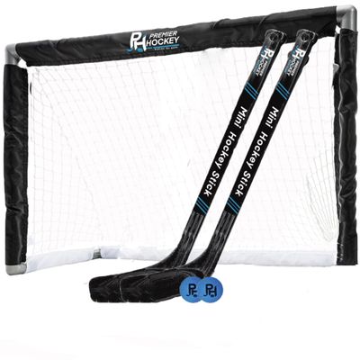 Premier Sports  Knee Hockey Set  Complete 2-Player Indoor Kit with (1) Mini Goal, (2) Mini Sticks, and (2) Foam Balls