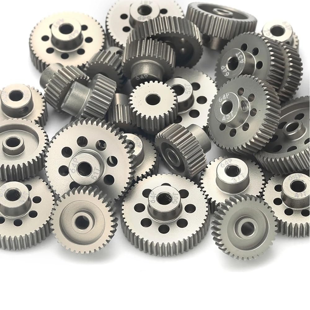 StiNGZjdM 1PCS 64P 21T 24T 25T 26T 28T 30T 32T 35T 39T 40T 42T 45T 48T 52T 54T 3.175mm Metal Pinion Gear Motor Gear for 1/10 RC Model Car(29T)