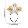 AVMBC Happy New Year Headband Tiara Happy New Year Headband with Star Boppers and Silver Tone Tinsel, New Years Eve Headband for New Year Party Decoration Supplies view 2