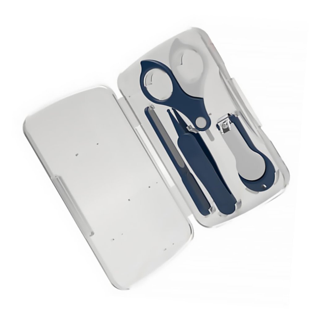 VICASKY 1set Newborn Nail Clipper Ergonomic Grooming Kit Non- Handle Curved Blades Rounded Nail File for Safe Easy Use Portable Lightweight