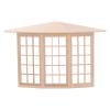 1/12 Dollhouse Bay Window, Wooden 45 Degree Corner 3 Sided Window Model DIY Birchwood Miniature Window for Dollhouse view 1