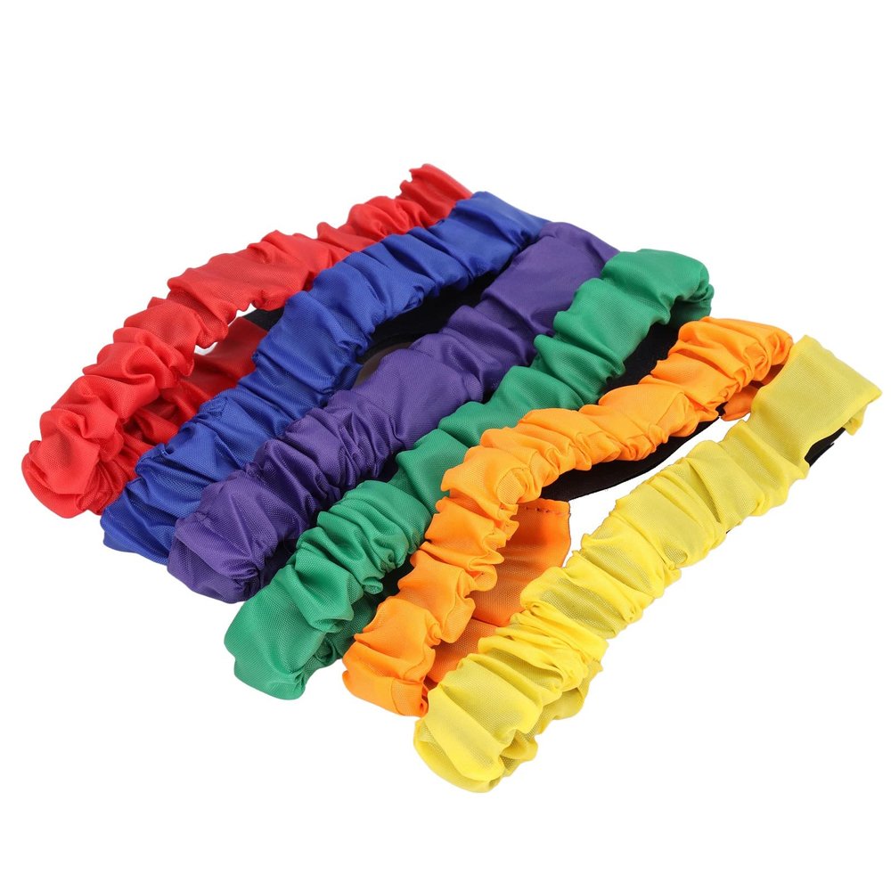 3 Legged Race Bands, Adjustable Elastic Kids Leggings for Outdoor Events, 6 Colors, 20in x 2in Straps, Fun Party Game for Family Reunion