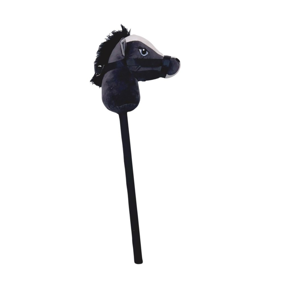JunZheHub Interactive Stick Horse for Kids, Riding Toy with Pole for Outdoor and Indoor Activities, Black