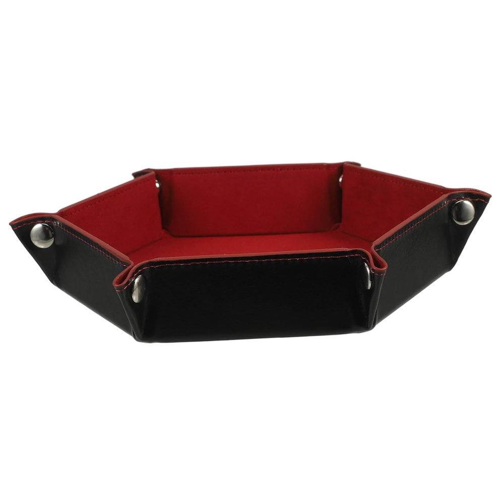 Abaodam Foldable Pu Dice Storage Tray Dice Holder Multi-Purpose Desktop Organizer for Games Accessories and Items Deep for Use