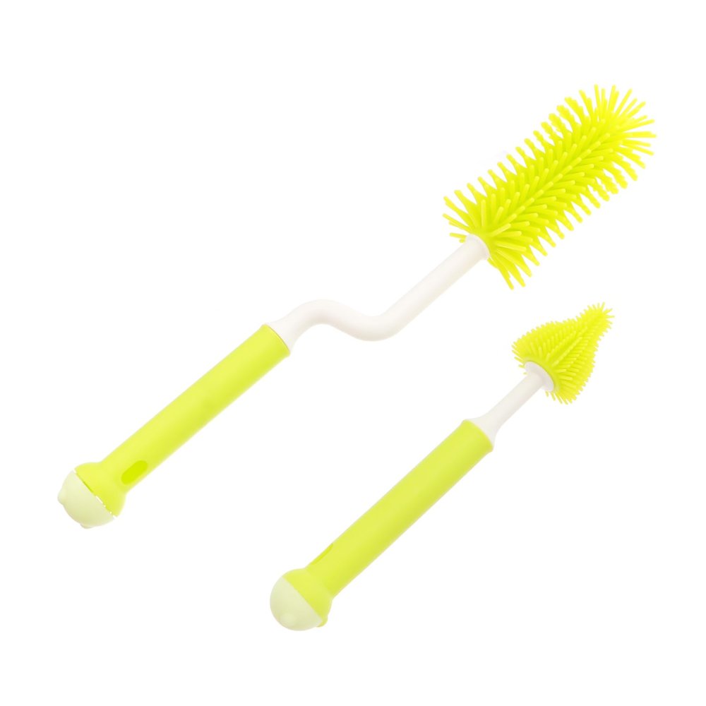 MOBUTOFU Silicone Bottle Brush Rotation Brush for Feeding Milk Bottle Cleaner Kit