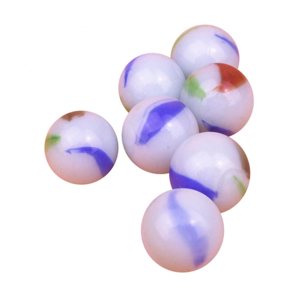 Alasum 16mm Milk Patterned Glass Marbles 50pcs Bulk Set Kids Marble Games Smooth Safe Craft Beads