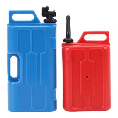1/10 Simulation Fuel Tank and Can, RC Crawlers Simulation Fuel Container Universal Multifunctional Miniature Fuel Can Set for SCX10 1/10 RC Crawlers (Red+Blue)