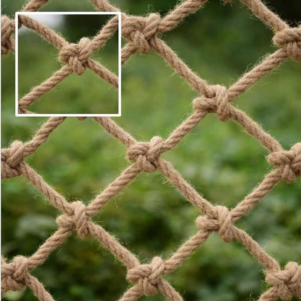 TZLGMDER Children's Climbing net Rope Net Climbing Treehouse Safety Net Railing Decorative Net Cargo Net Swingset Fence Hemp Rope Net Playground Hammock(1m*3m)