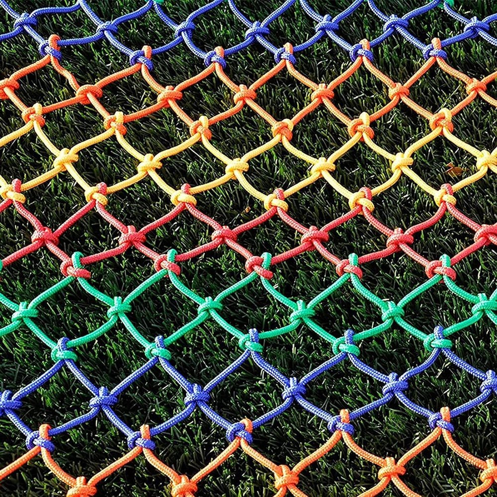 TZLGMDER Children's Climbing net Climbing Mesh Cargo Mesh Outdoor Indoor Mesh Colourful Rope Ladder Mesh Fence Decoration Mesh(2 * 4m(6.6 * 12.12ft))