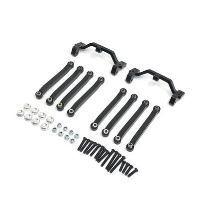 8pcs Metal Chassis Pull Rods Link Suspension Tie Rod for MN D90 D91 D96 D99 D99S MN90 1/12 RC Car Upgrade Parts(Black)