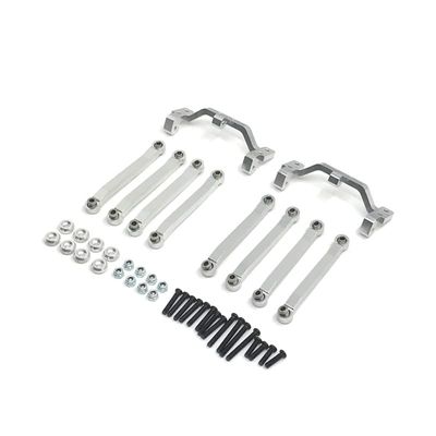 8pcs Metal Chassis Pull Rods Link Suspension Tie Rod for MN D90 D91 D96 D99 D99S MN90 1/12 RC Car Upgrade Parts(Silver)