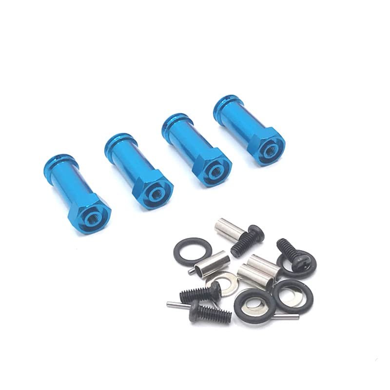 12mm Aluminum Wheel Hex Hub Adapters Adaptor Extension Combiner Coupler RC Car Parts for Wltoys 1/14 144010 1/12 124017(Blue)